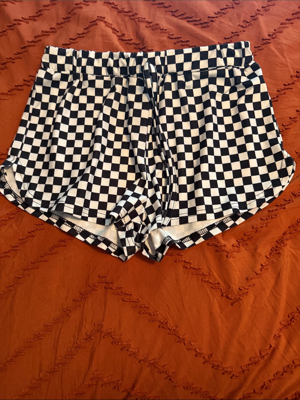Checkered Black & White Women’s Running Shorts